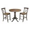 International Concepts Round 36 in Rd Extension Dining Table, 2 RTA Counter Ht Stools, Hickory/Coal, 36 W, 48 L, 35.3 in H K45-36RXT-6B-S6132-2 - alternate 1